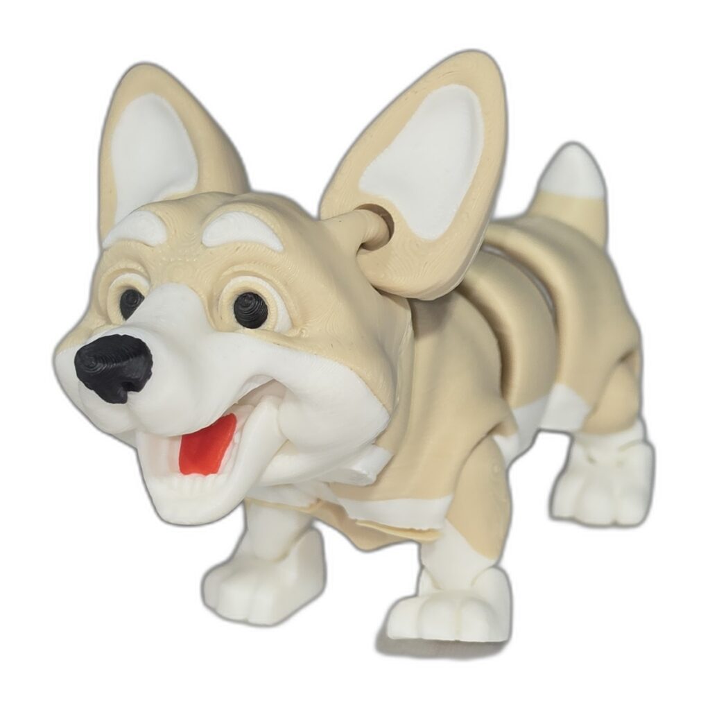 Mini - Corgi 3D Printed Fidget Angle 1