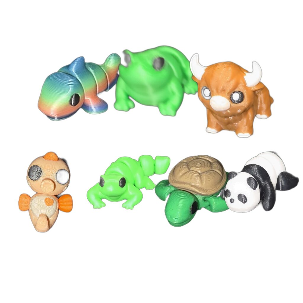 Mini Animals - 7 Pack 3D Printed Sensory Toys Assortment
