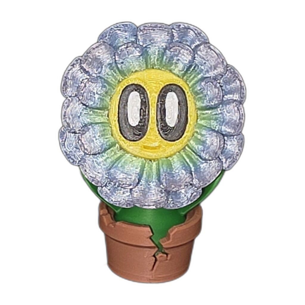 Animated Purple Daisy Desk Planter Pot