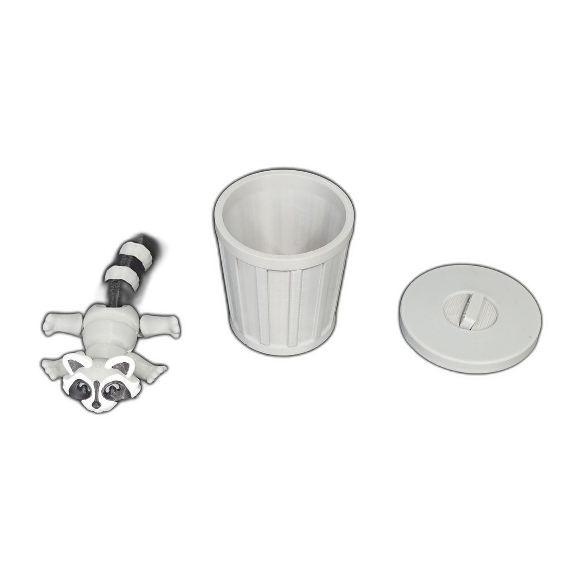 Mini - Raccoon Trash Can 3D Printed Fidget Angle 1