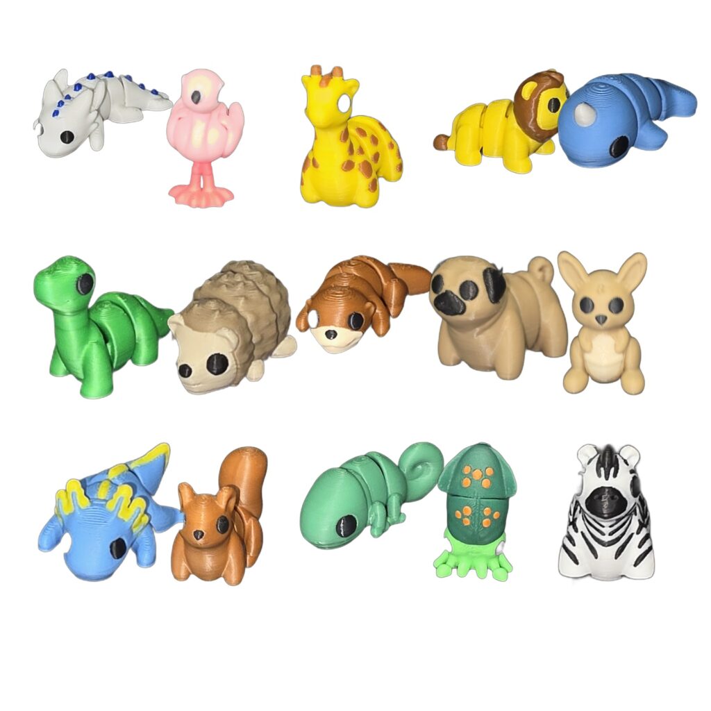 Mini Animals - 15 Pack 3D Printed Sensory Toys Assortment
