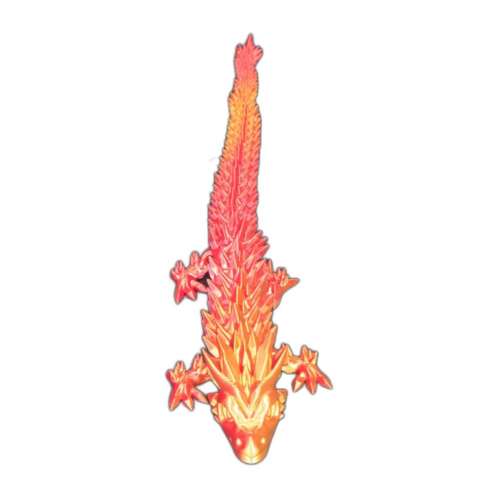 Large Articulating Fire Crystal Dragon - 22 Inches