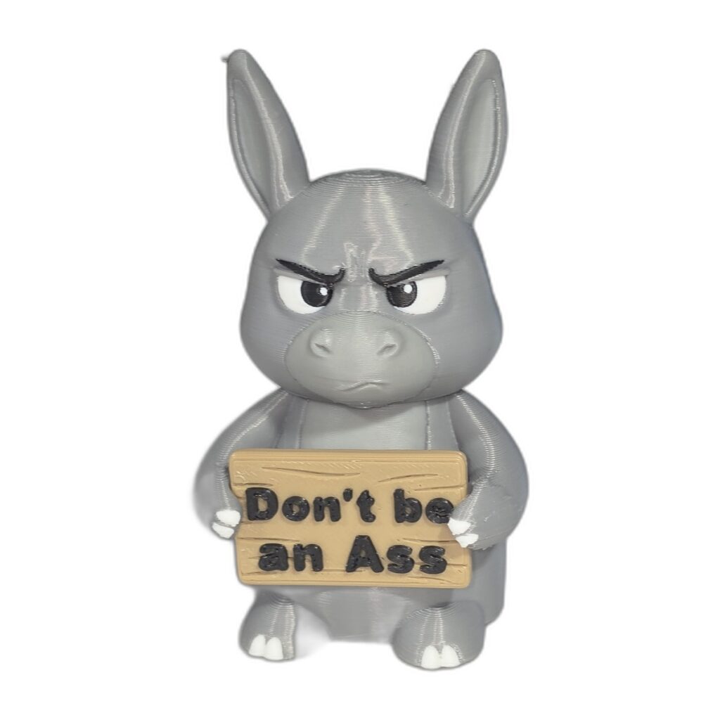 Mini - Donkey Dont Be An Ass 3D Printed Fidget Angle 1
