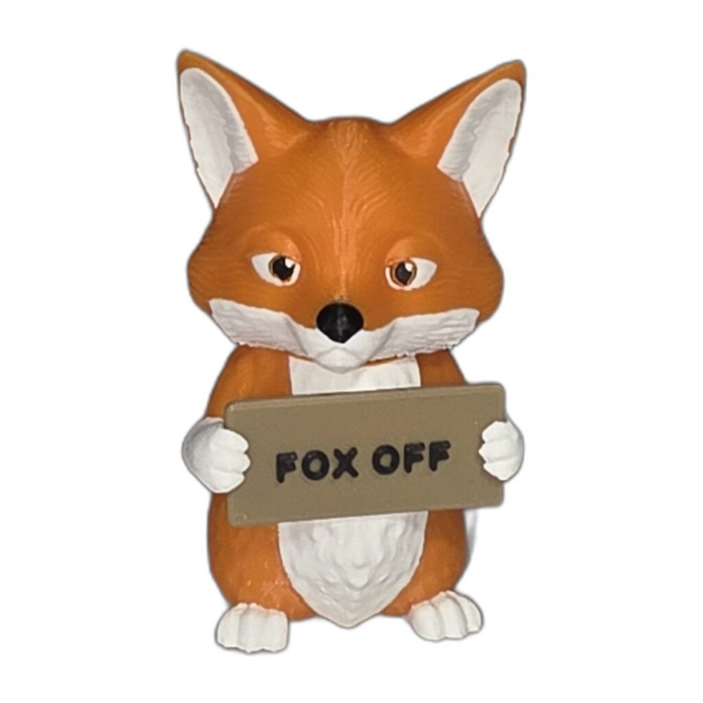 Mini - Fox Off 3D Printed Fidget Angle 1